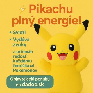 ⚡ Pikachu plný energie! Svieti, vydáva zvuky a prinesie radosť každému fanúšikovi Pokémonov. 👉 Objavte interaktívneho...